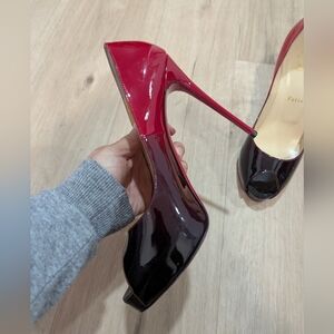 Christian Louboutin Very Privé 120mm Ombre Patent Leather Pumps Heels Size 391/2